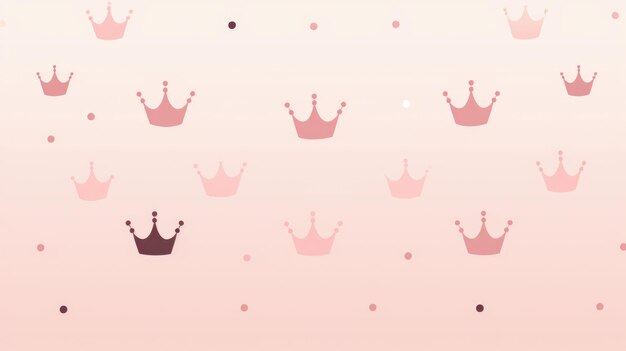 Sfondio con illustrazioni minimaliste di corone in colore rosa