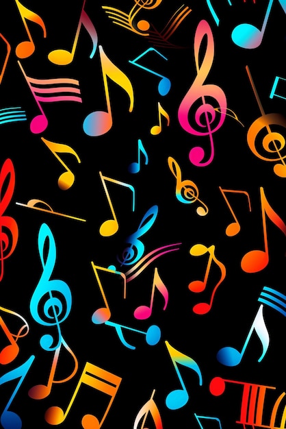 Sfondio con una pagina piena di note musicali