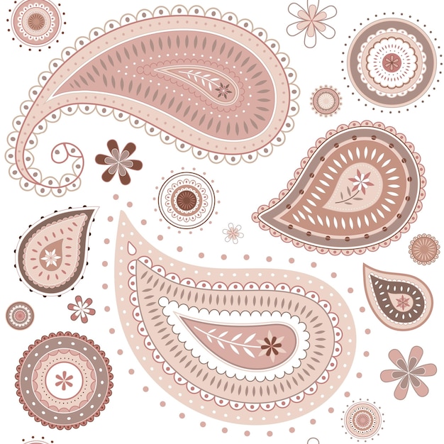 Sfondio crema paisley png modello tradizionale nel design femminile