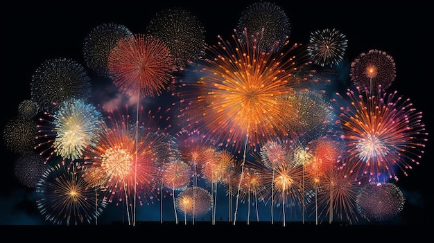 Sfondio dei fuochi d'artificio IA generativa