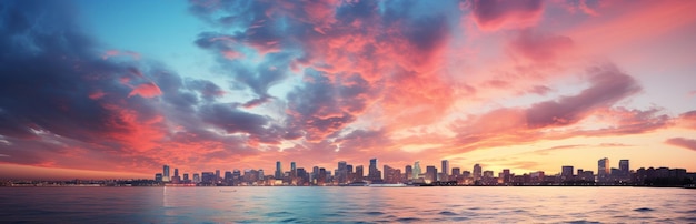 Sfondio del concetto di cielo colorato Bellissimo cielo al tramonto Sfondi del cielo naturale AI generativa