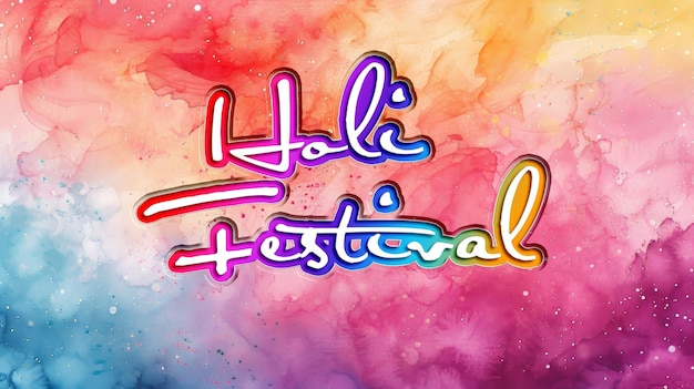 Sfondio del festival di Holi ad acquerello con spazio di copia