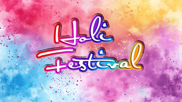Sfondio del festival di Holi ad acquerello con spazio di copia