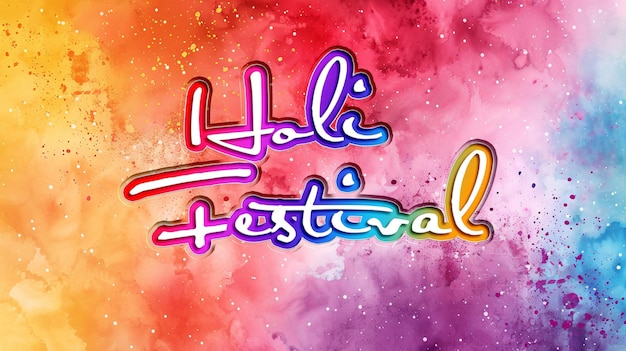 Sfondio del festival di Holi ad acquerello con spazio per la copia