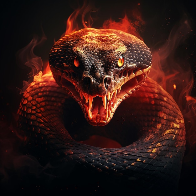 Sfondio del fuoco su Snake