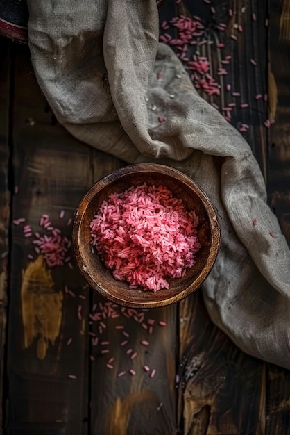 Sfondio del riso rosa nuovo e sano