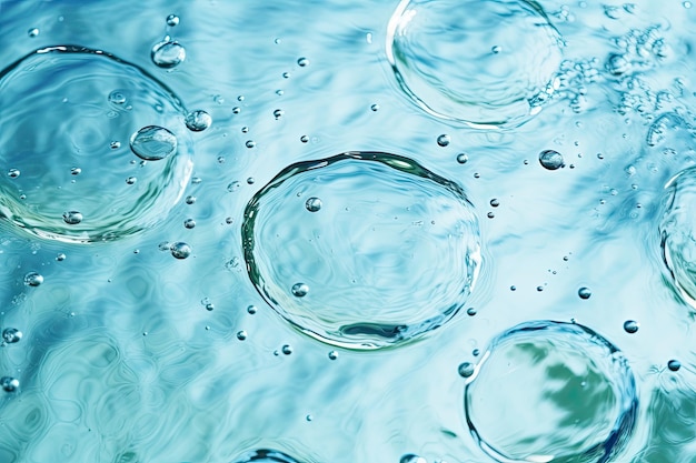 Sfondio dell'acqua Tessura dell'acqua blu superficie dell'acqua con anelli e ondulazioni simili alla menta