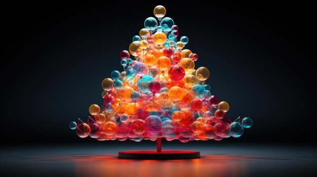 Sfondio dell'albero di Natale decorato Buon Natale e Buon anno nuovo