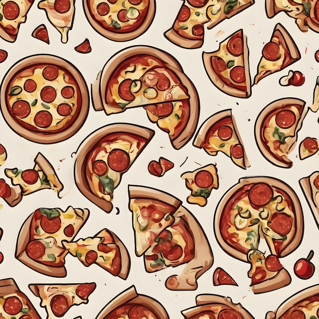 Sfondio dell'icona dei cartoni animati della pizza molto figo