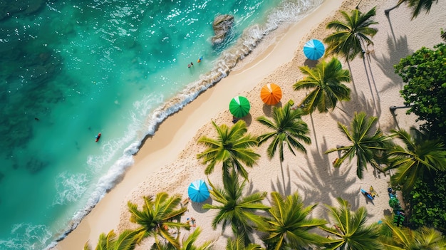 Sfondio della spiaggia delle palme del paradiso tropicale