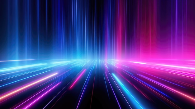 Sfondio della velocità radiante Tracce luminose di velocità astratte con gradienti di colore vibranti