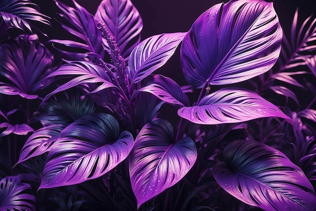 Sfondio delle piante tropicali Umore viola