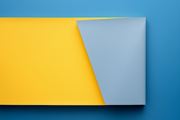 Sfondio di carta blu e gialla astratto Disegno minimo rendering 3D