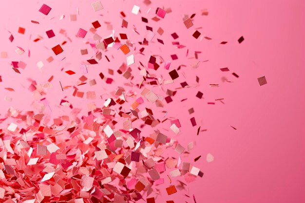 Sfondio di celebrazione rosa con confetti che cadono