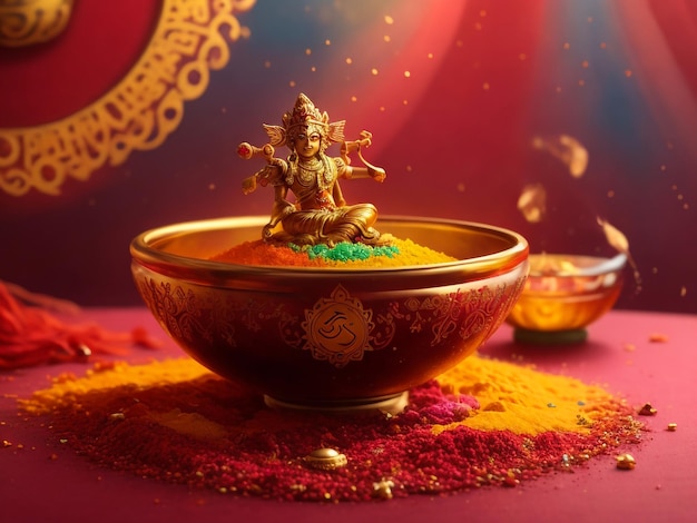 Sfondio di Diwali con candele realistiche luminose mandala e rangoli Felice religione indiana
