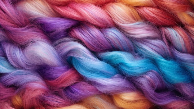 Sfondio di filato colorato da vicino Tessura di tessuto a maglia
