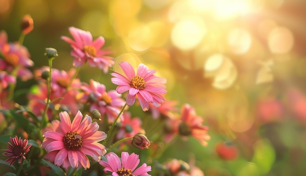 Sfondio di fiori all'aperto con spazio per il testo