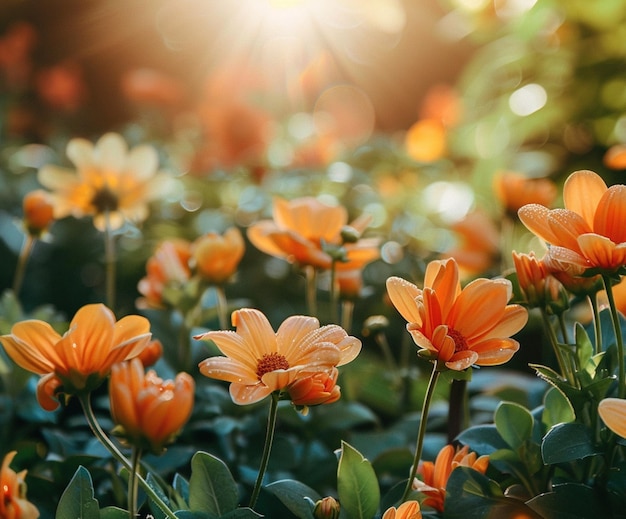 Sfondio di fiori all'aperto con spazio per il testo