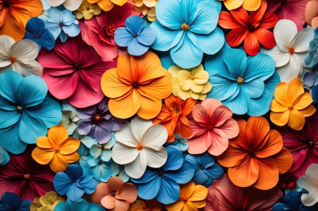 Sfondio di fiori di carta colorati