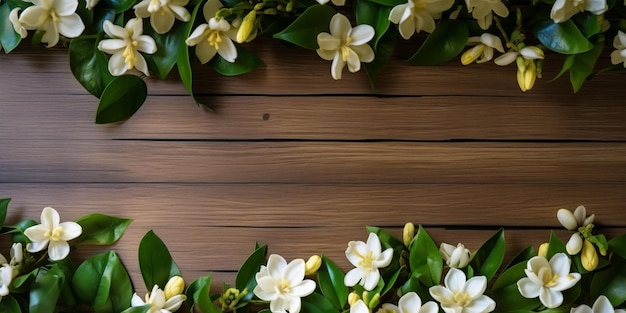 Sfondio di fiori su un tavolo di legno