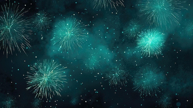 Sfondio di fuochi d'artificio di colore teal