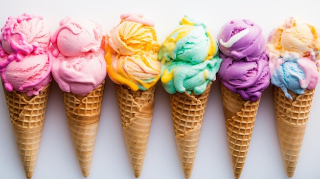 Sfondio di gelati colorati