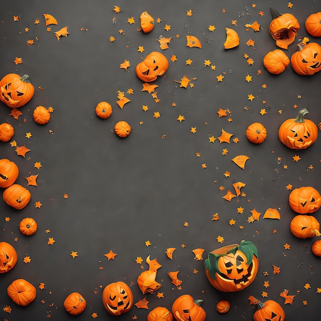 Sfondio di Halloween con zucca e foto generata da Ai