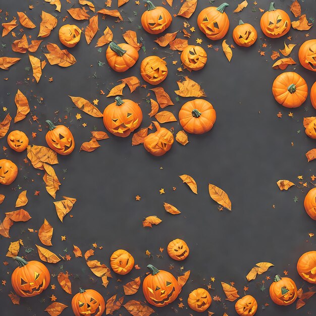 Sfondio di Halloween con zucca e foto generata da Ai