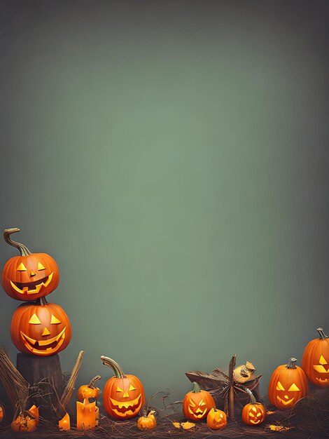 Sfondio di Halloween con zucca e foto generata da Ai