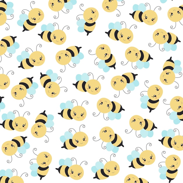 Sfondio di invito bianco con piccole api carine che volano sullo sfondo di piccole api delicate