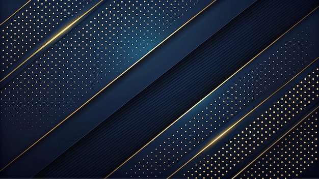 Sfondio di lusso blu scuro e oro