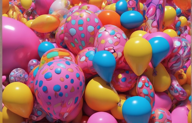 Sfondio di palloncini colorati di dimensioni casuali