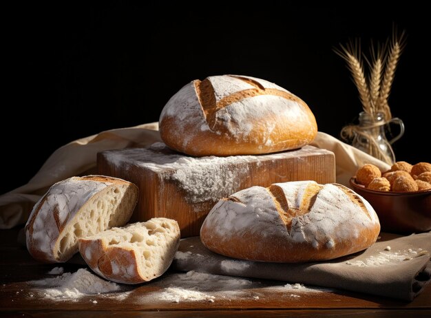 Sfondio di pane fresco e gustoso