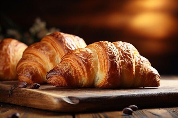 Sfondio di panetteria con croissant