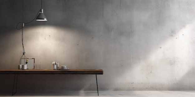Sfondio di parete e pavimento in cemento per l'esposizione di prodotti o per il modello di sala espositiva tridimensionale Sfondio Mockup Interiore bianco astratto di una stanza vuota con pareti in cemento