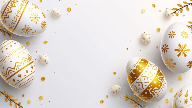 Sfondio di Pasqua con uova d'oro e confetti Illustrazione vettoriale