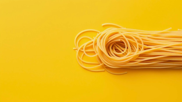 Sfondio di pasta di spaghetti giallo IA generativa