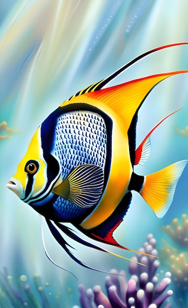 Sfondio di pesci tropicali realistici
