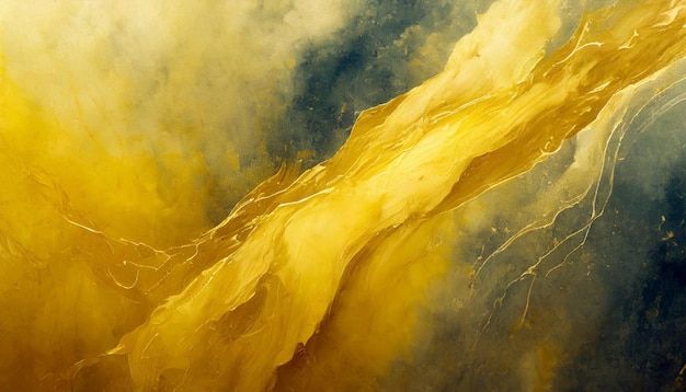 Sfondio di pittura giallo brillante Arte astratta con consistenza grunge fluida Pittura acrilica