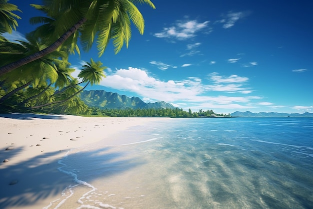 Sfondio di spiaggia tropicale in stile realistico