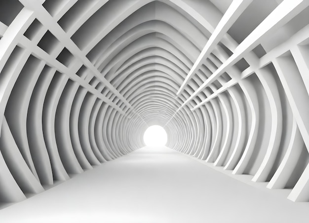 Sfondio geometrico astratto con una serie di archi bianchi che creano un effetto tunnel