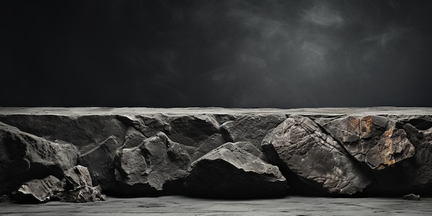 Sfondio grunge di roccia bianca nera di montagna Progettazione Sotto il pavimento delle scaffalature dei tavoli da parete Prodotto Modello di supporto per palcoscenico