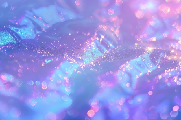 Sfondio holografico iridescente astratto luccicante di colore viola blu con finissima consistenza sfocata