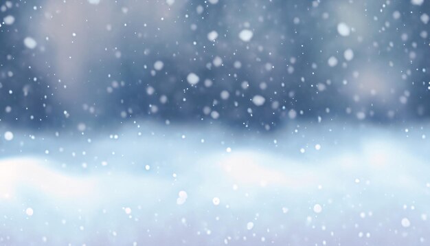 Sfondio invernale con fiocchi di neve che cadono e effetto bokeh