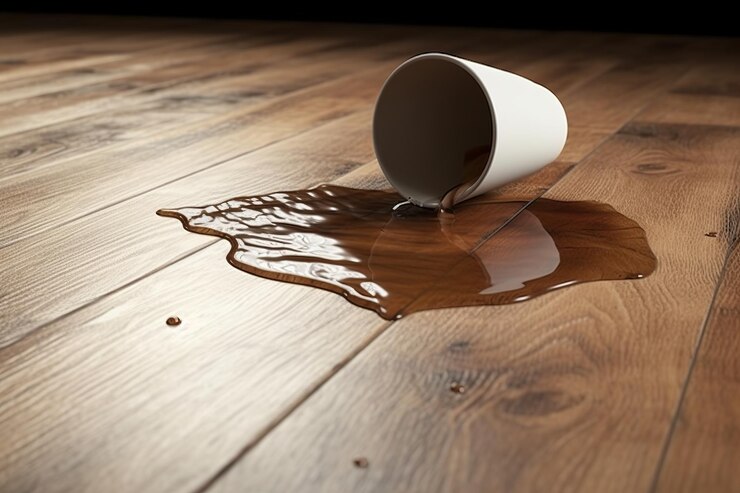 Sfondio laminato Laminato di legno e parquet con acqua versata Protezione dall'umidità
