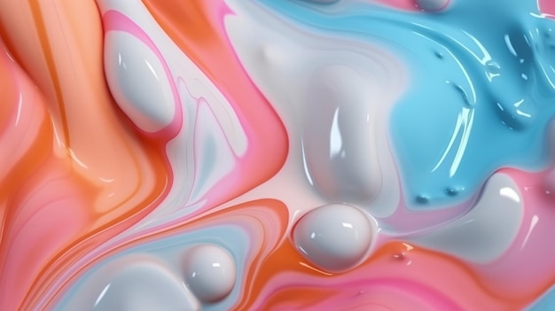 Sfondio liquido a bolle con colori pastello gomma