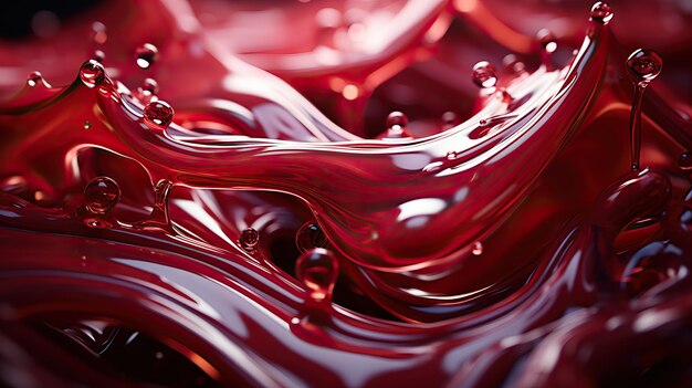 Sfondio liquido rosso Splash bellissimi colori multipli Foto d'arte acquatica AI