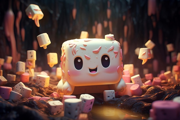 Sfondio marshmallow pastello Generare Ai