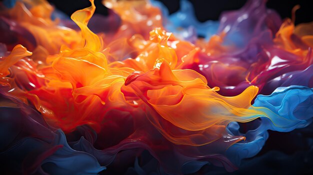 Sfondio multicolore Liquid Splash Bellissimo multi colori Water Art foto AI