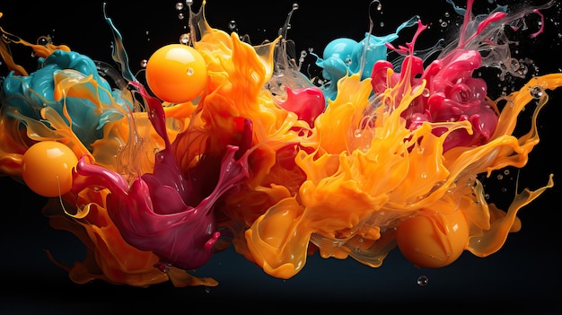 Sfondio multicolore Liquid Splash Bellissimo multi colori Water Art foto AI